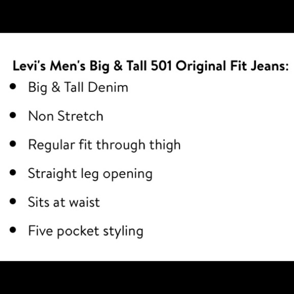 LEVIS 46 x 30 501s BUTTON-FLY JEANS BIG & TALL - Picture 6 of 7